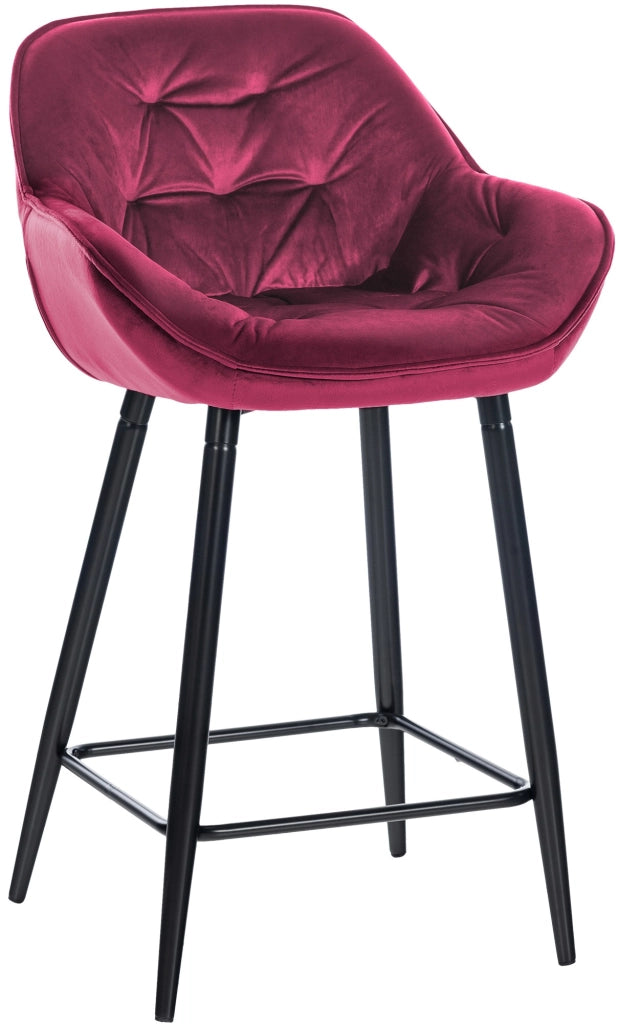 Sgabello da bar Gibson in velluto altezza seduta 76 cm viola