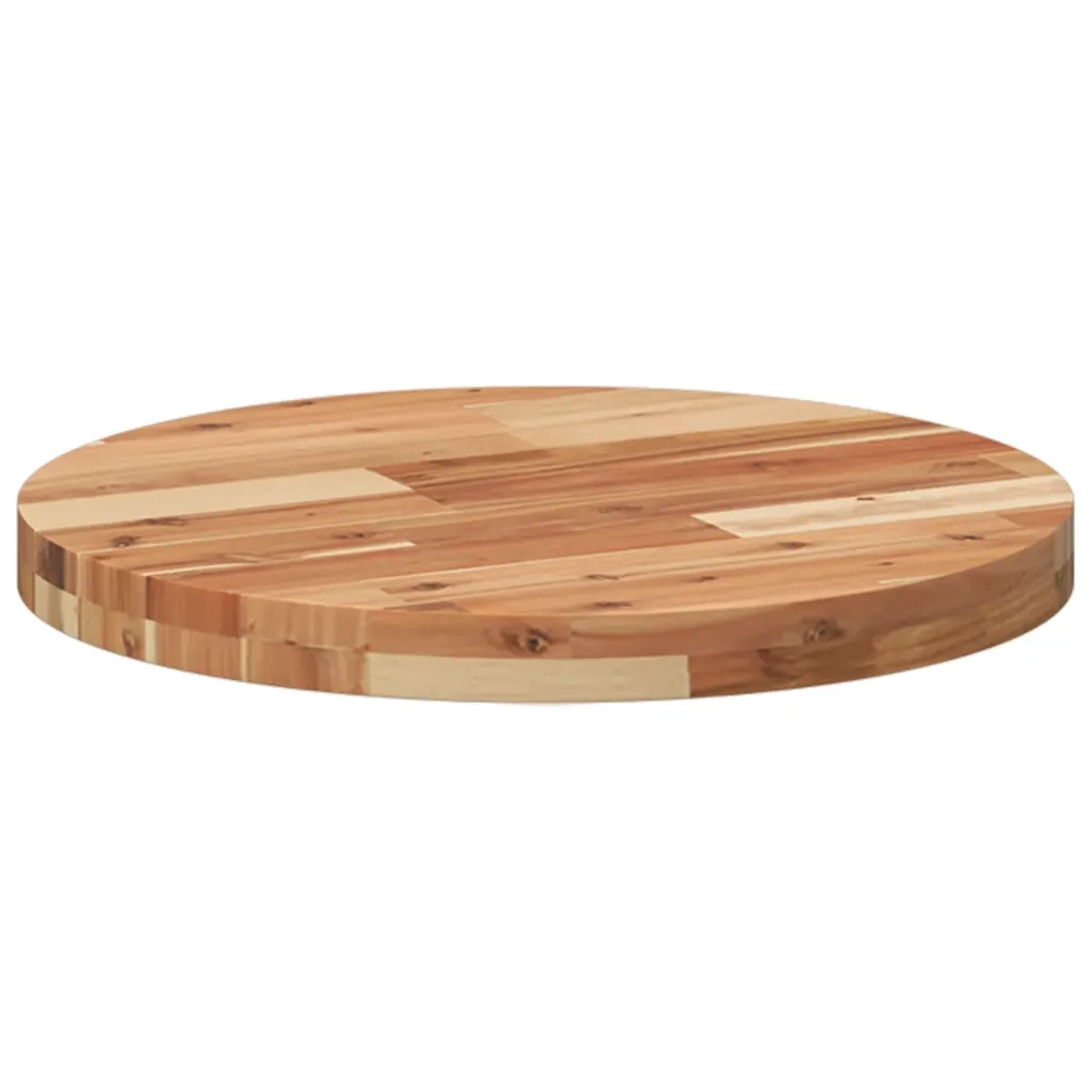 Piano Tavolo Rotondo Ã˜50x4 cm in Legno Massello di Acacia