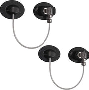 Set di 2 serrature per bambini con cassaforte, serratura per frigorifero, porta frigorifero, serratura per frigorifero, chiusura a chiave, serratura adesiva, serratura per finestra, limitatore di apertura per uso domestico e ufficio - nero