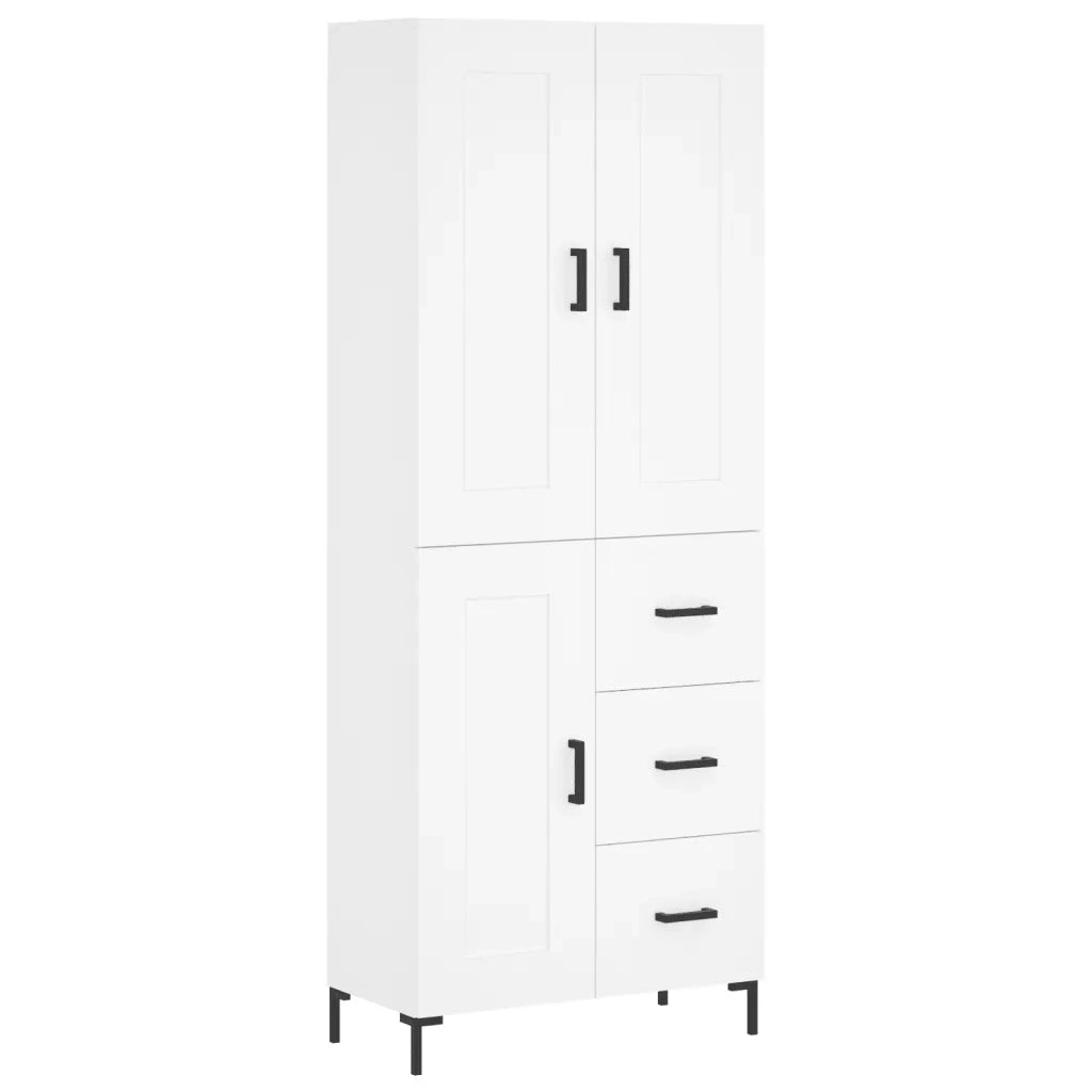 Credenza Bianca 69,5x34x180 cm in Legno Multistrato 3200001