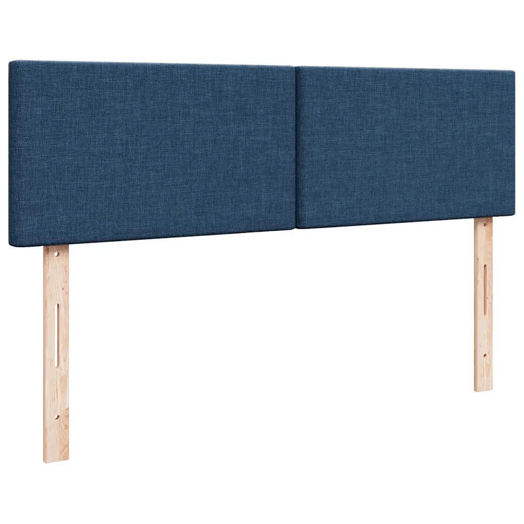 Struttura Letto Pouf con Materassi Blu 160x200 cm in Tessuto 3311972