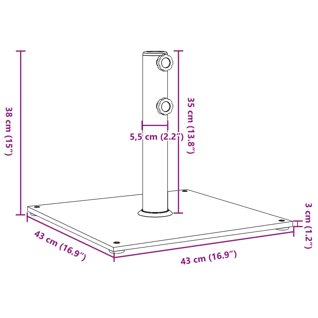 Base per Ombrellone per Pali ?32/38/48 mm 17 kg Quadrata CFW6224093