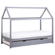 Letto a scomparsa della casa per bambini in legno di pino grigio UE misura singola 90 x 200 cm letto con base a doghe per la cameretta moderna dei bambini.