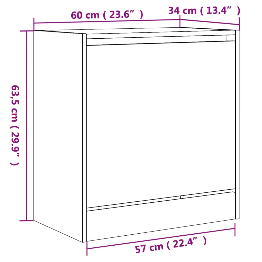 Scarpiera Sonoma 60 x 34 x 63,5 cm legno ingegnerizzato grigio 02_0043428