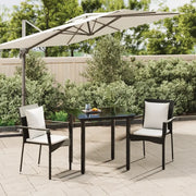 Set da Pranzo da Giardino 3 pz con Cuscini Nero in Polyrattan 3185107