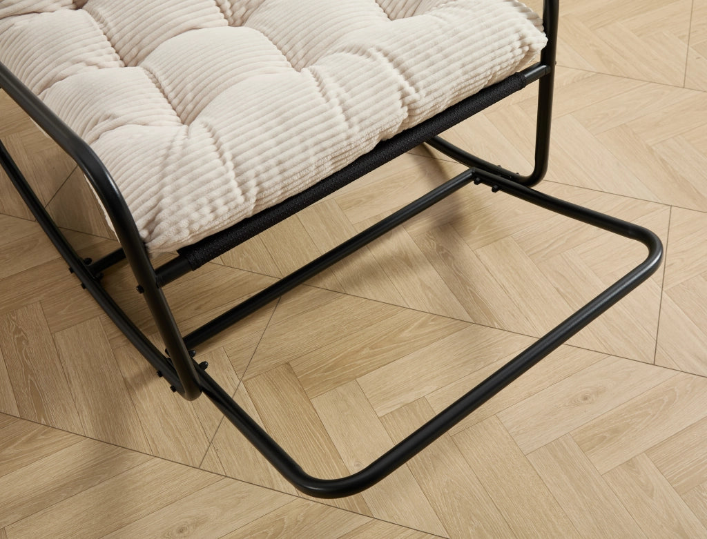 Sedia a dondolo da esterno, comodo cuscino, con imbottitura morbida e spessa, ideale per soggiorno, camera da letto, sala lettura, struttura nera con