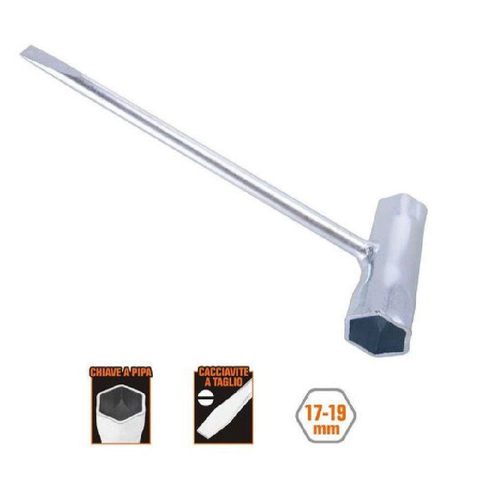 Trade Shop - Chiave Combinata Per Candele A Pipa 17-19 Mm Cacciavite A Taglio Motoseghe 57259 -