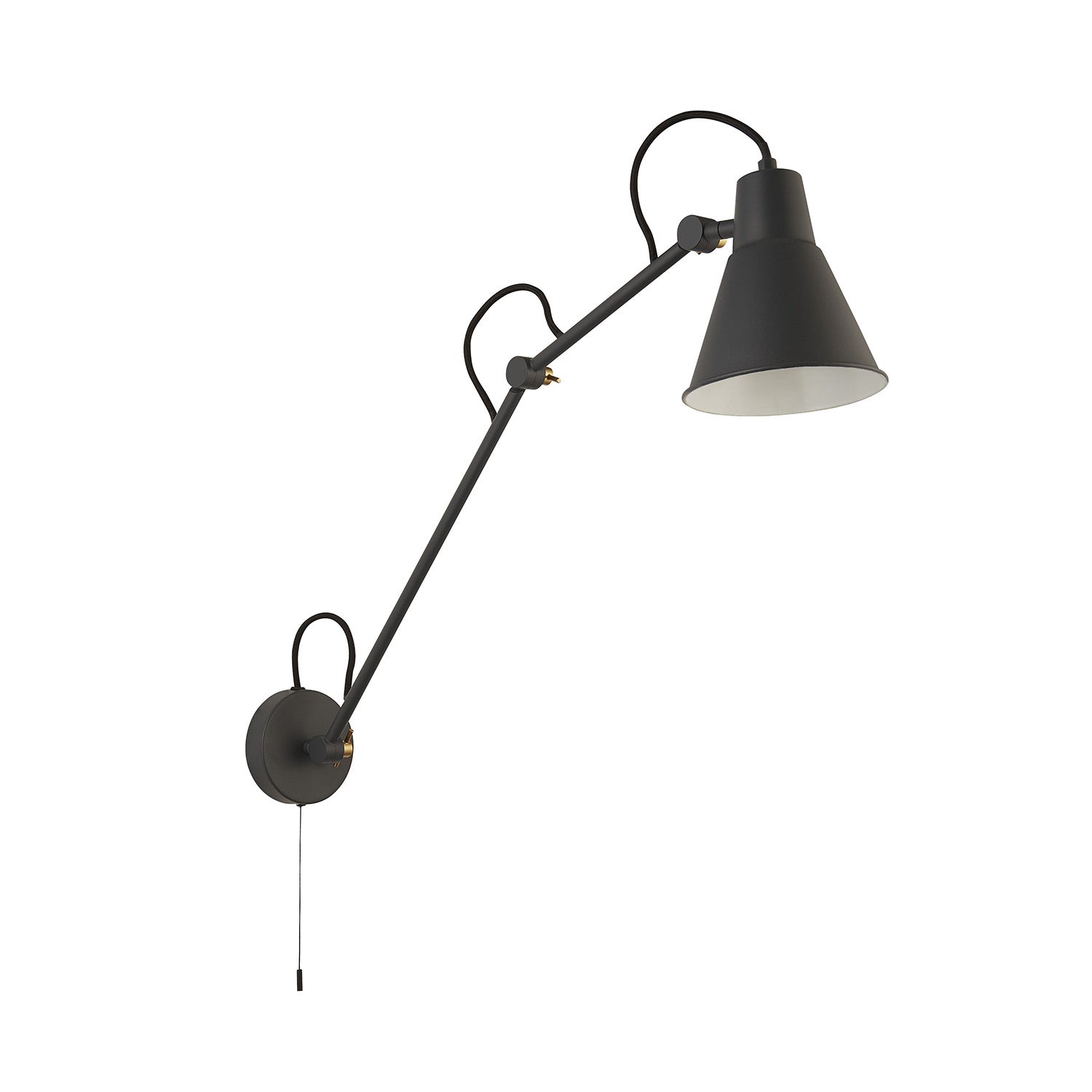 Applique Moderna Swinf Arm Acciaio Grigio Oro 1 Luce E27