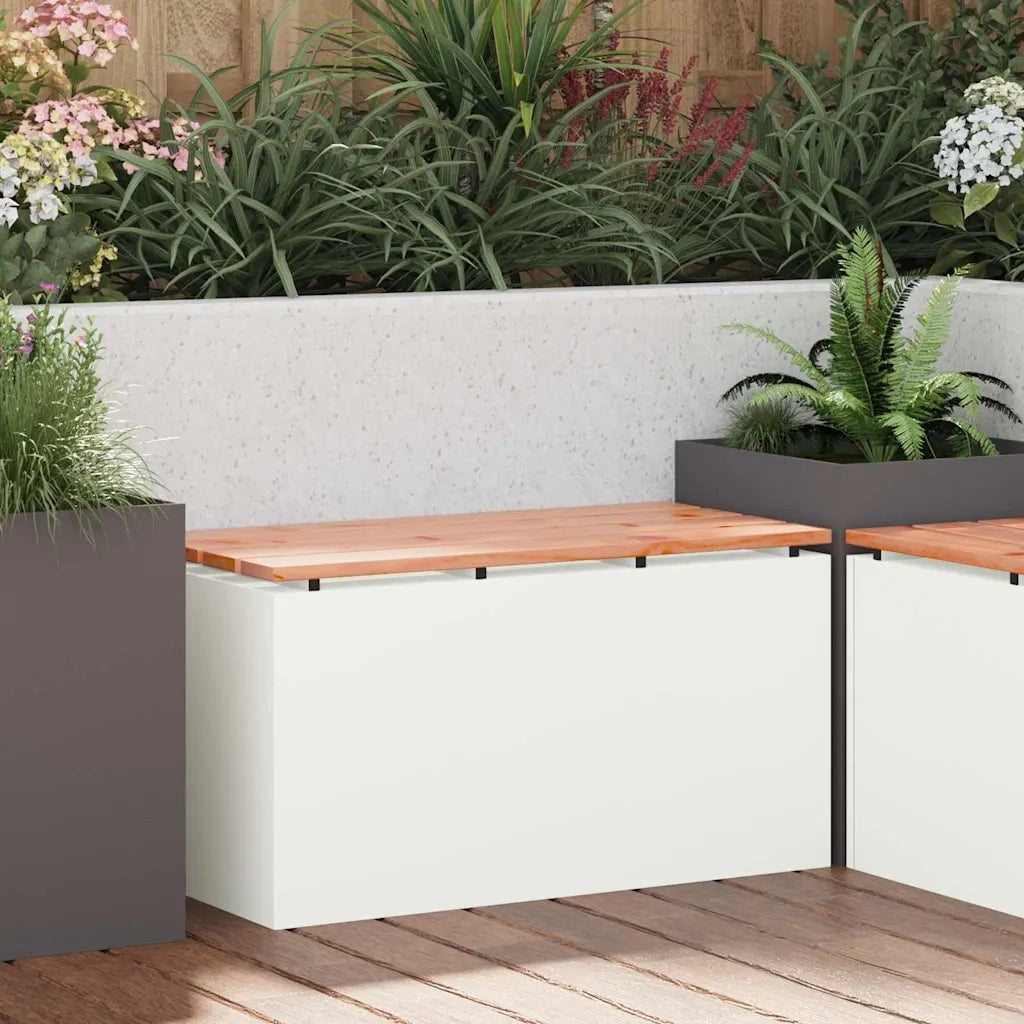 Panchina da giardino Bianco 80 x 40 x 43 cm Acciaio 874899