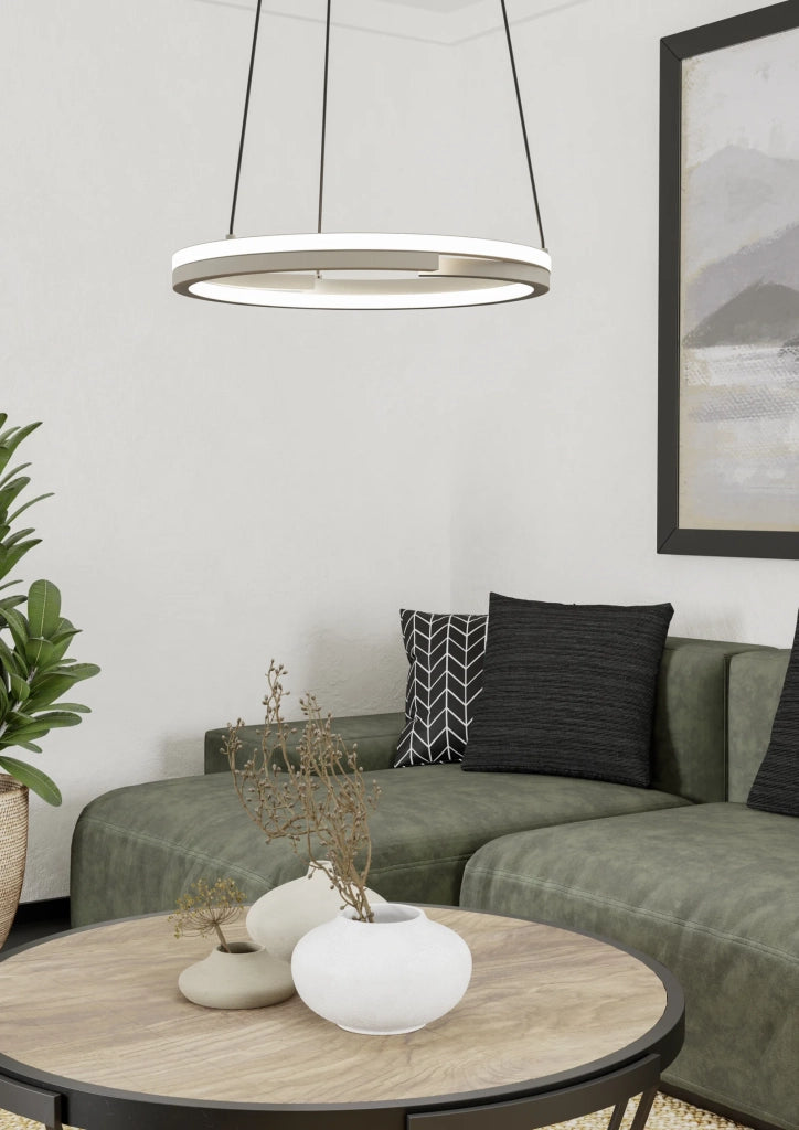 Sospensione Moderna Mezzomonte Alluminio Marrone Led 40W 3200Lm Ip20
