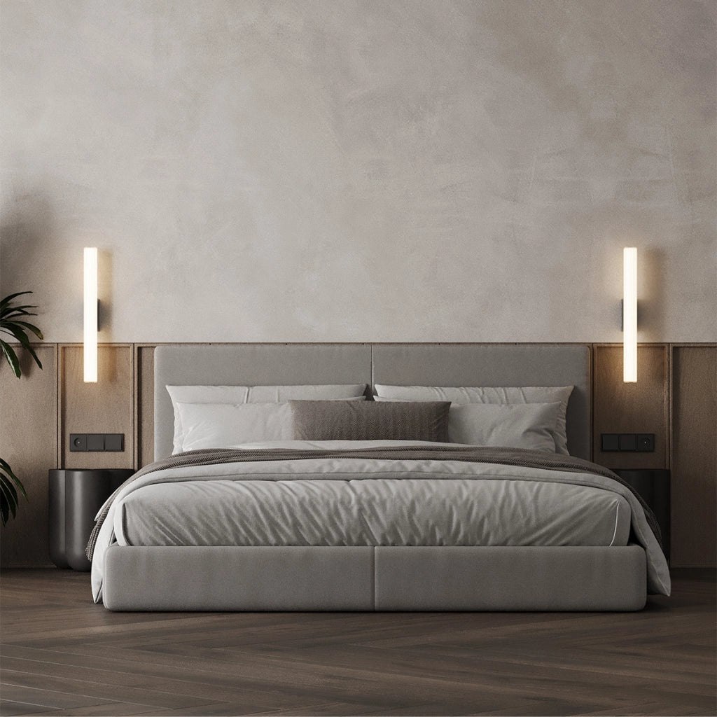 Applique Linea tubo vetro righe nera 61cm IP44 LED 12W CCT