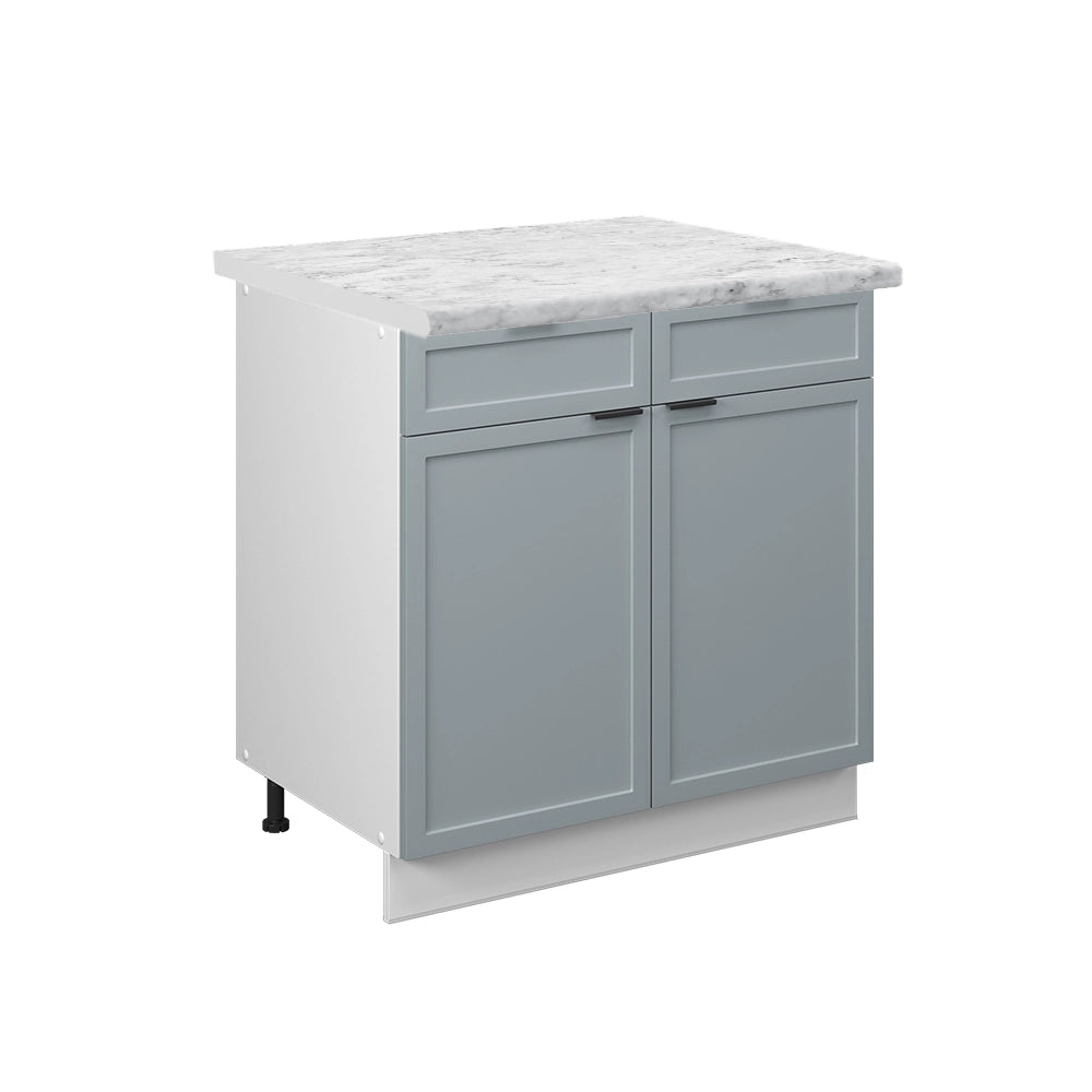 Mobiletto base per cucina Fame-Line Blu-grigio chiaro/Bianco 80 cm, PL Marmo Vicco
