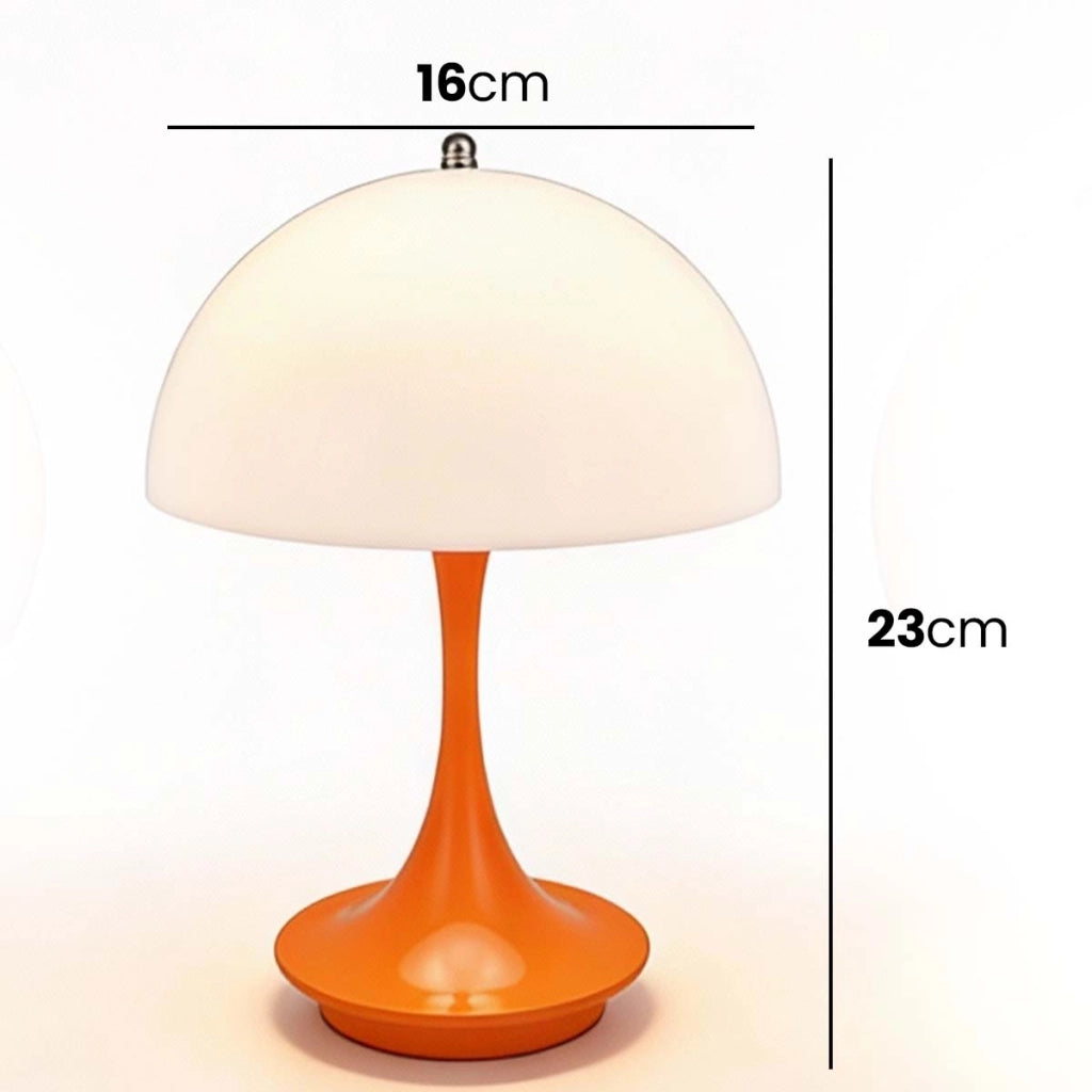 Lampada a fungo LED tattile ricaricabile con porta USB-C per scrivania Arancione Avizar