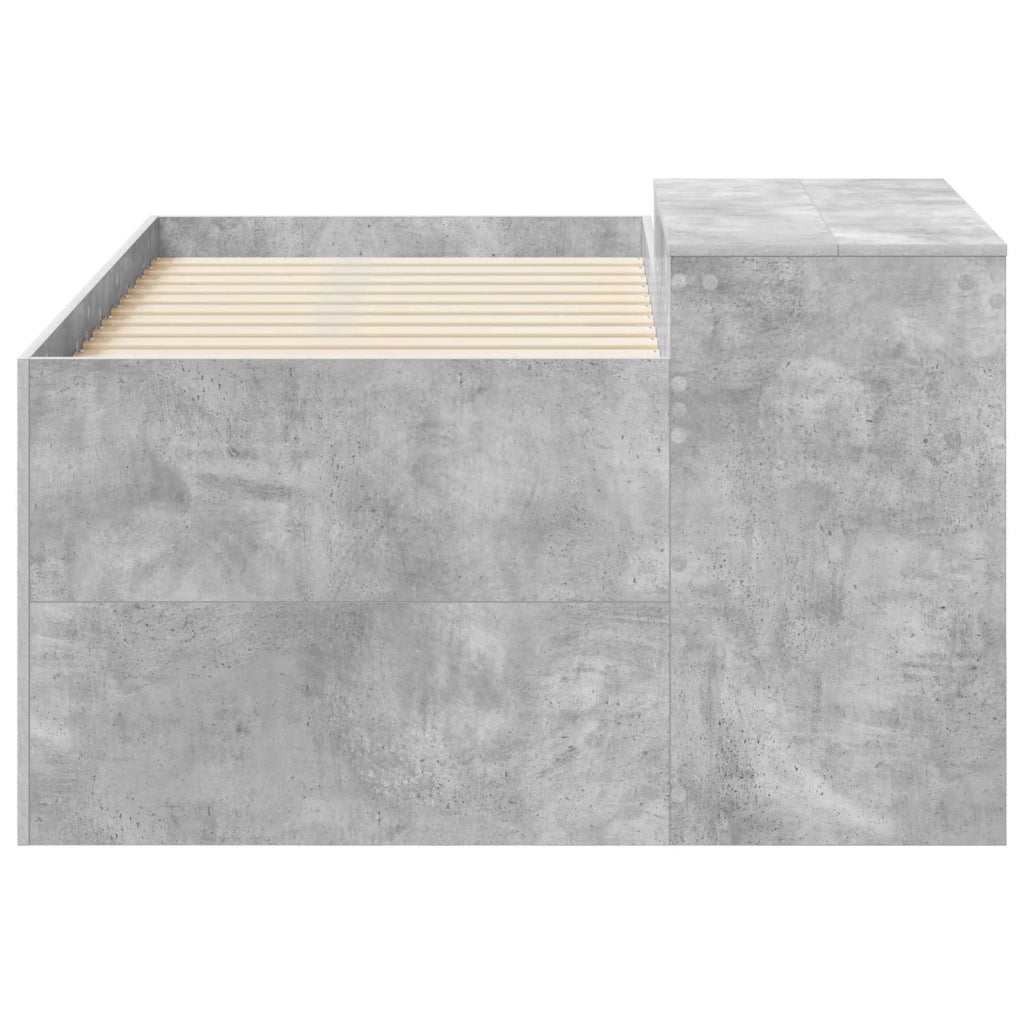 Letto alto per bambini con scrivania Grigio Cemento