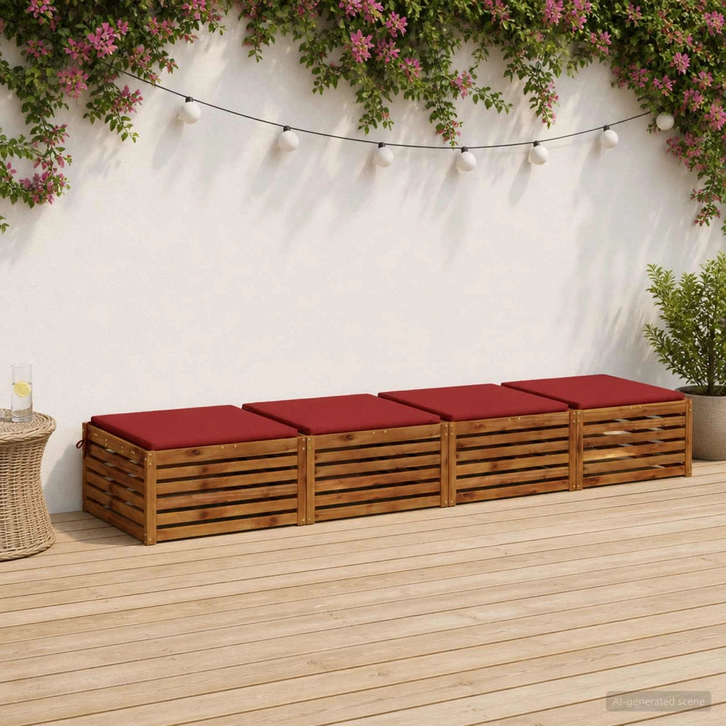 Cuscini per Sedia in 4 Pezzi SOEST 4 pz 100% Poliestere Rosso 944602