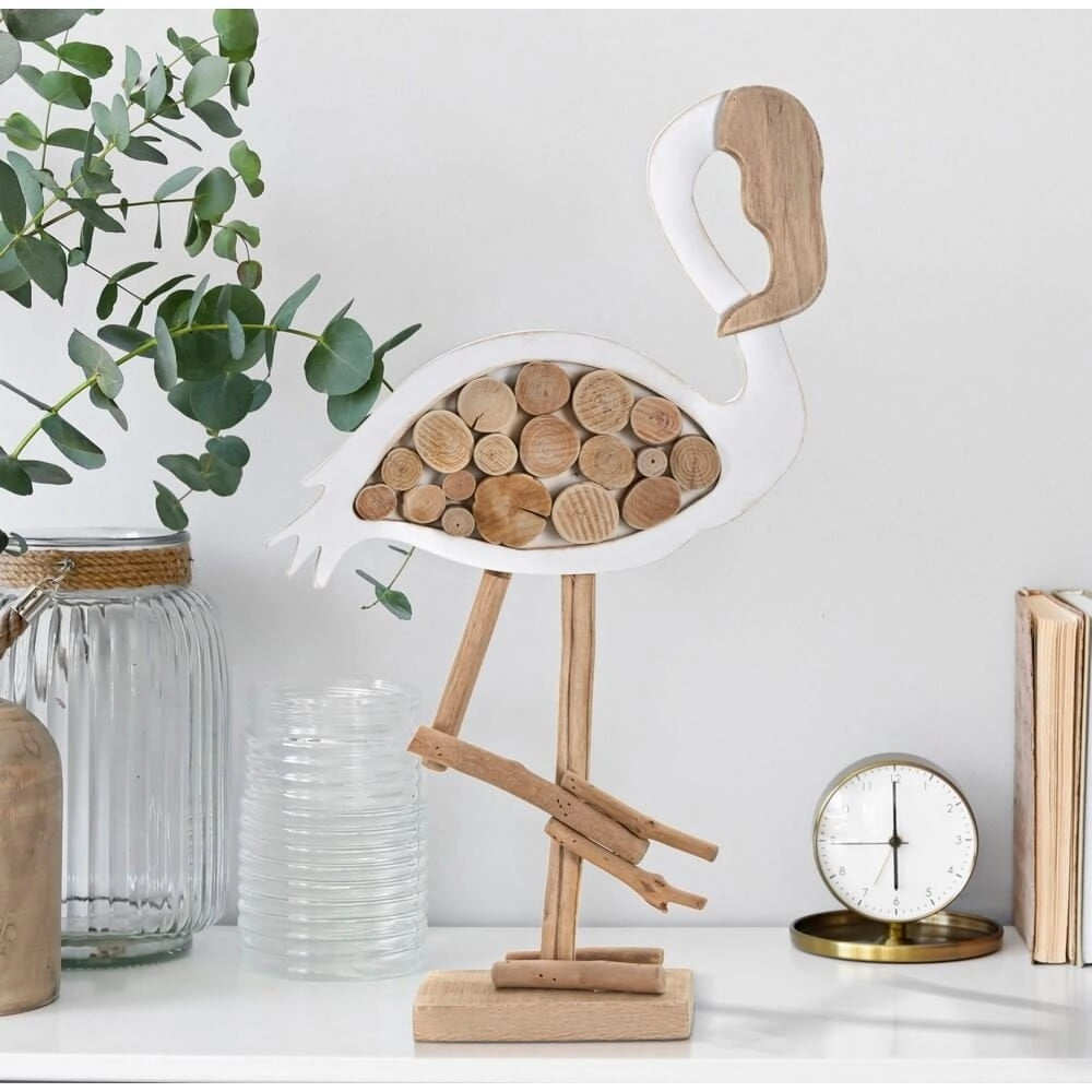 Scultura flamingo nature cm 31X9X56 - FLAMINGO