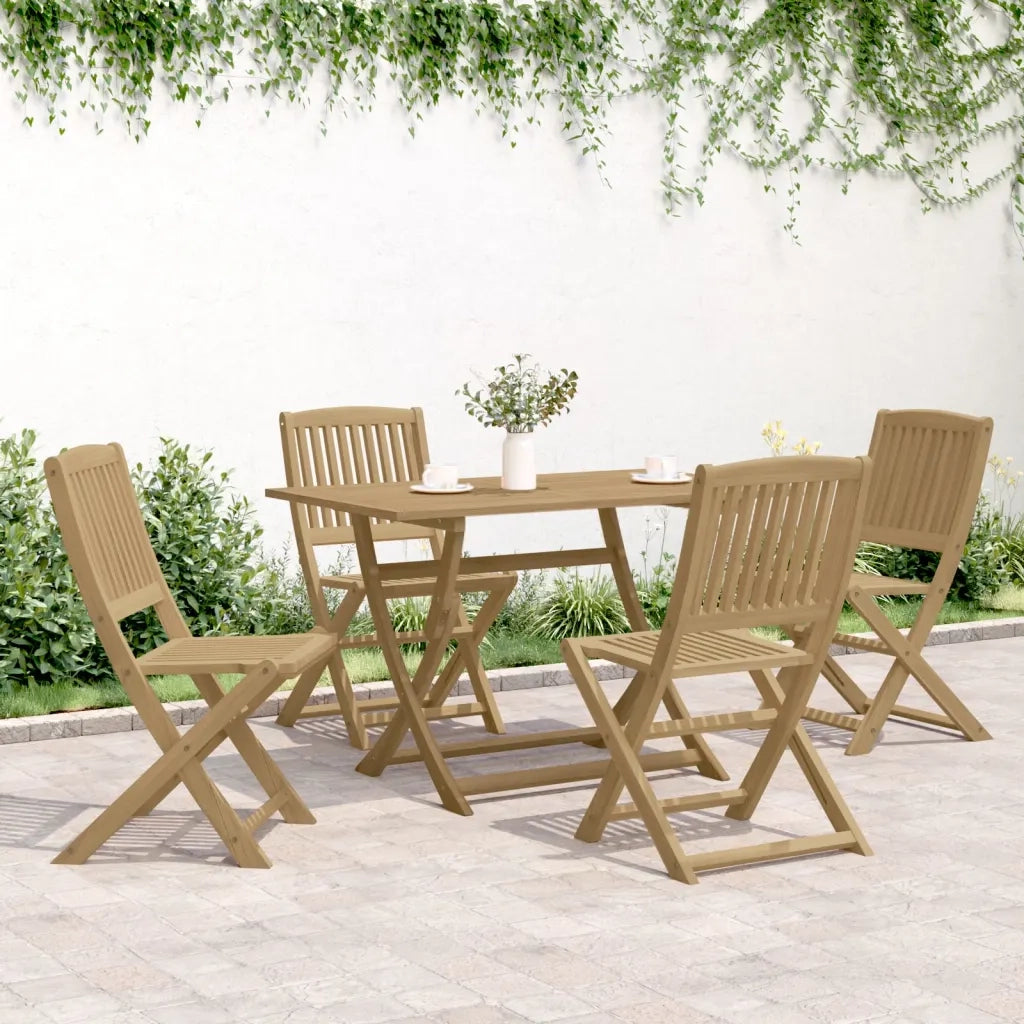 Set da Pranzo per Giardino 5 pz | Set Salotto da Giardino in Legno Massello di Acacia