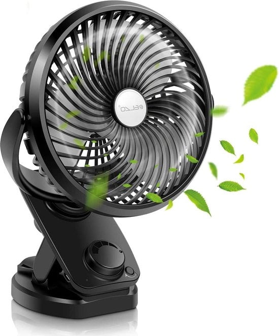 Ventilatore da clip auto ricaricabile 5000 mAh Power Bank 2 in 1 - ventilatore silenzioso con rotazione orizzontale 360° - per ufficio, passeggino e campeggio esterno Ventilatore per auto