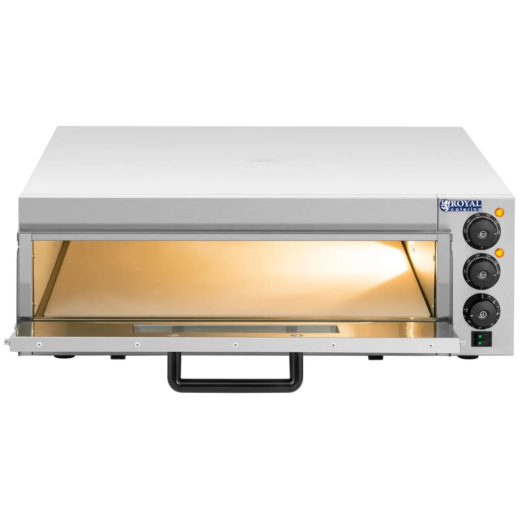 Forno per pizza professionale 1 camera diametro 60 cm porta in vetro acciaio inox vetro argentato 14_0009066