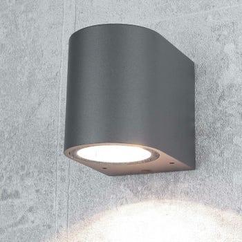 applique per da esterno interno parete a led lampada giardino muro faretto ip65 grigio