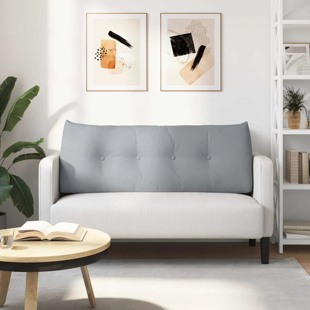 Cuscino per Schiena Grigio chiaro 120 x 24 x 50 cm Tessuto