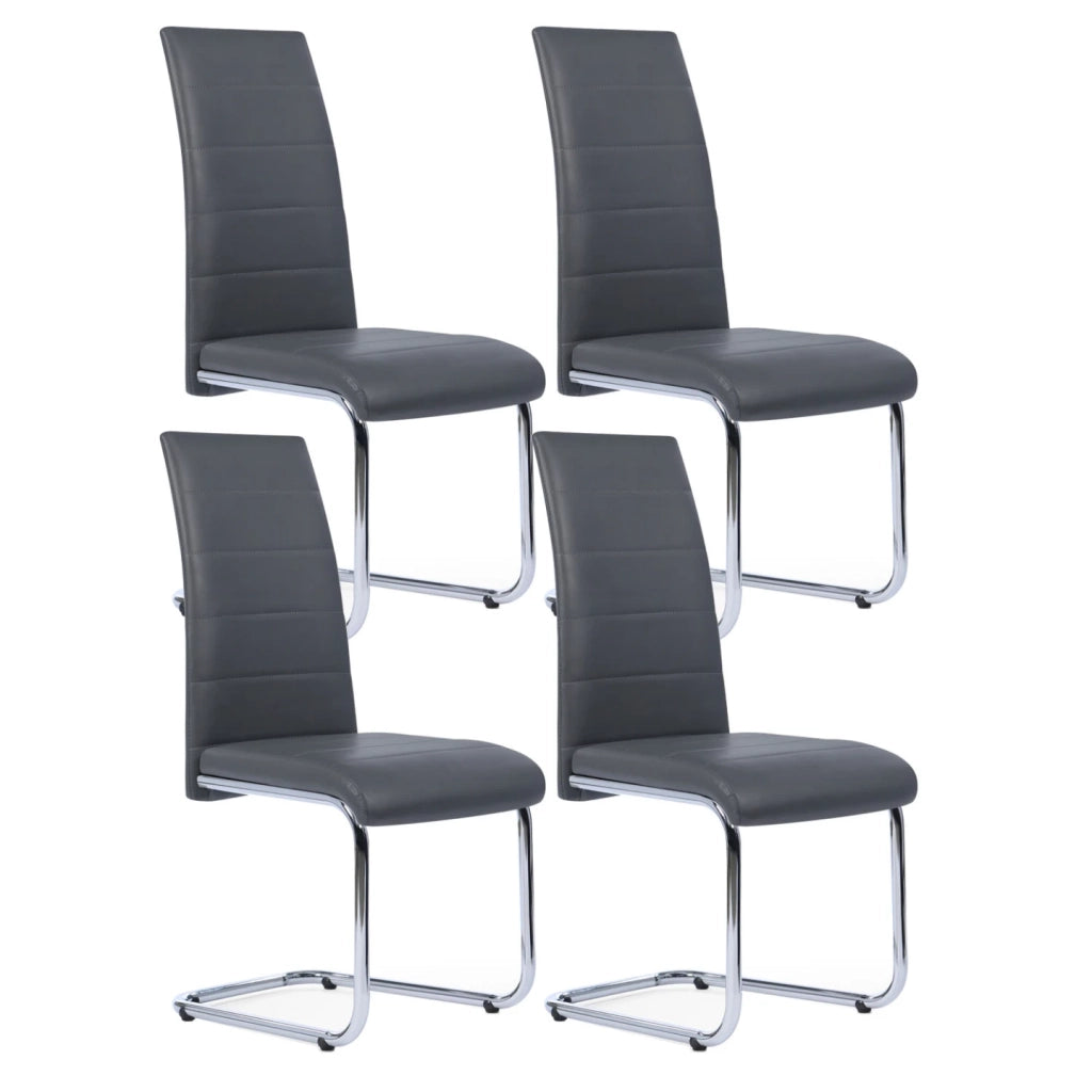 IDMarket - Set di 4 sedie da pranzo grigie MIA