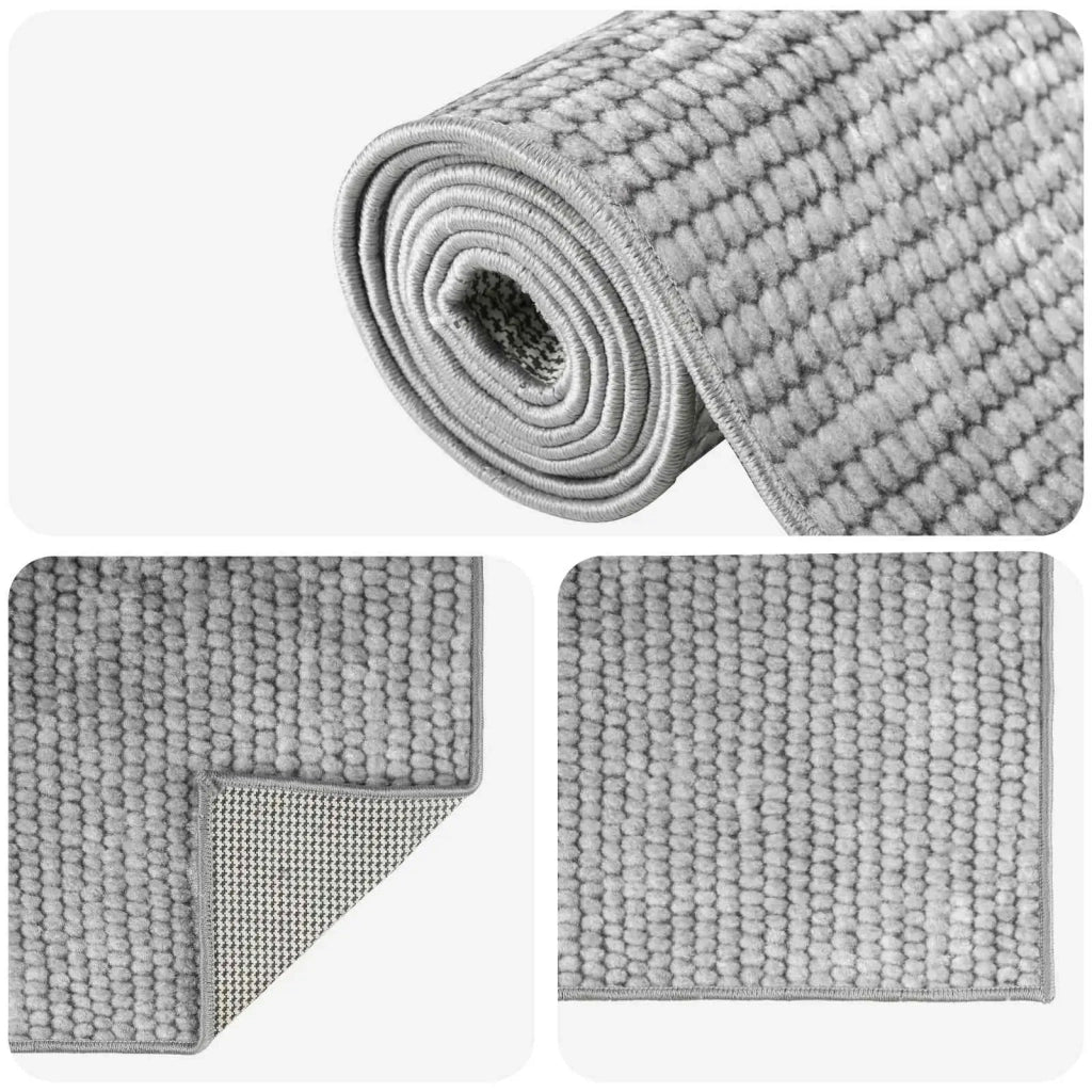 Tappeto Grigio 80 x 300 cm 100% Poliestere 3 mm Lavabile 42041663
