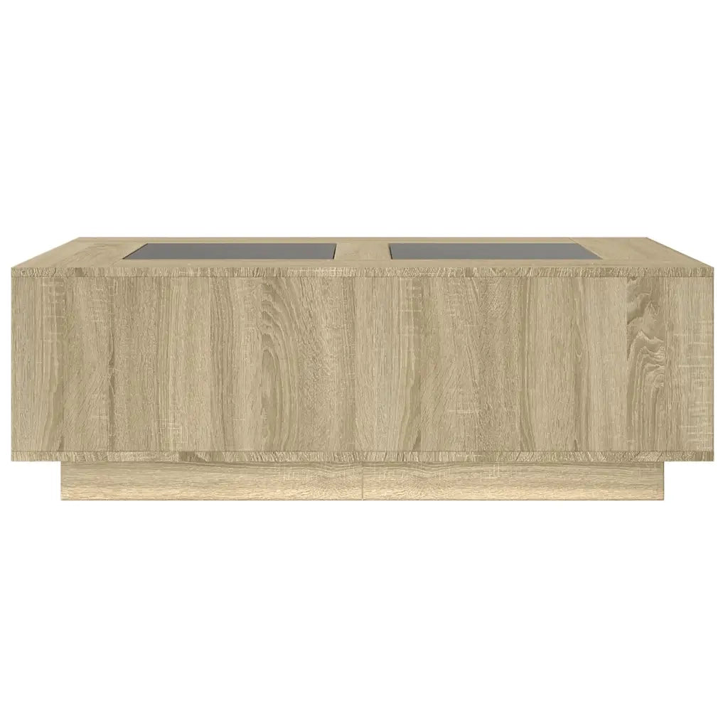 Tavolino da Salotto con LED Infinity Rovere Sonoma 116x69x40 cm