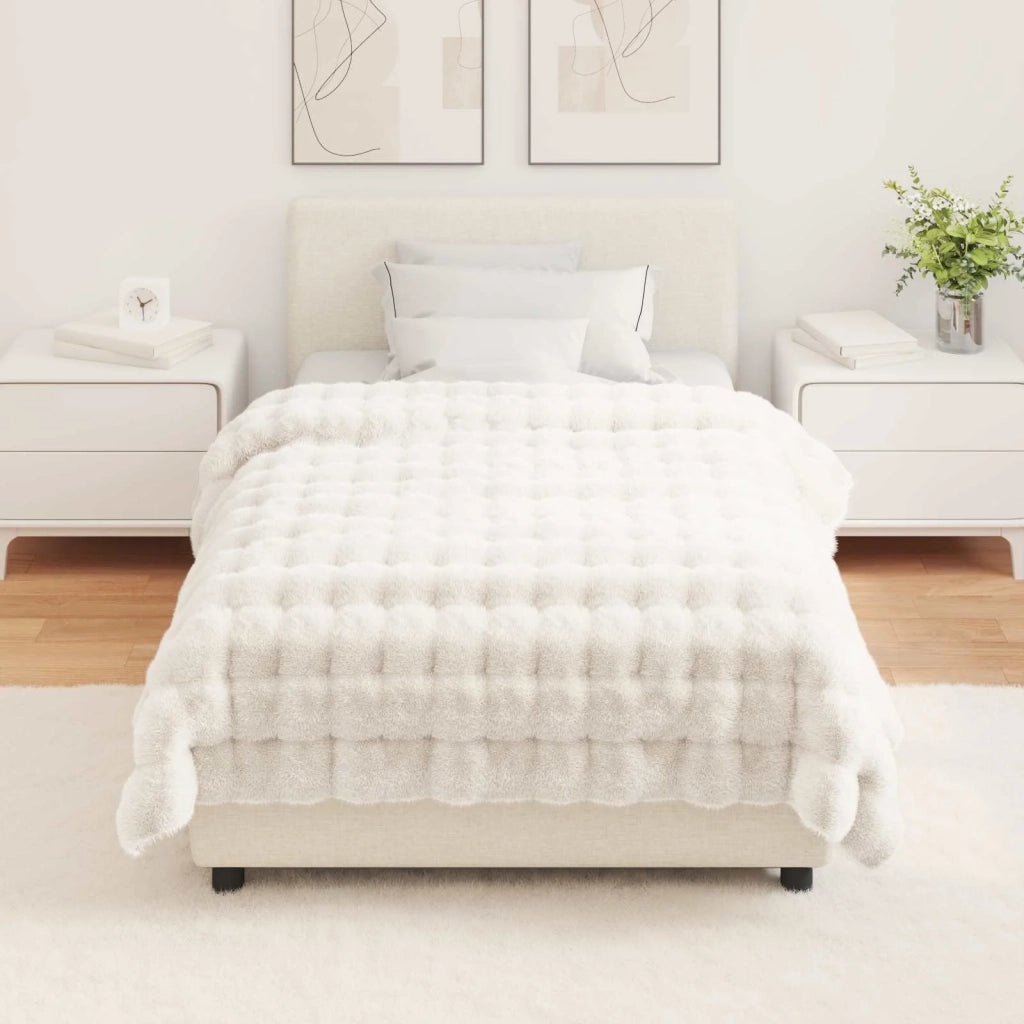 Coperta antiscivolo in sintetica di coniglio Olite Bianco 42021841