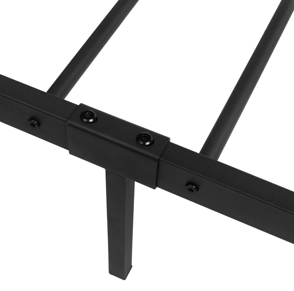 Letto in ferro nero con supporto monitor regolabile; LED e cestino portaoggetti