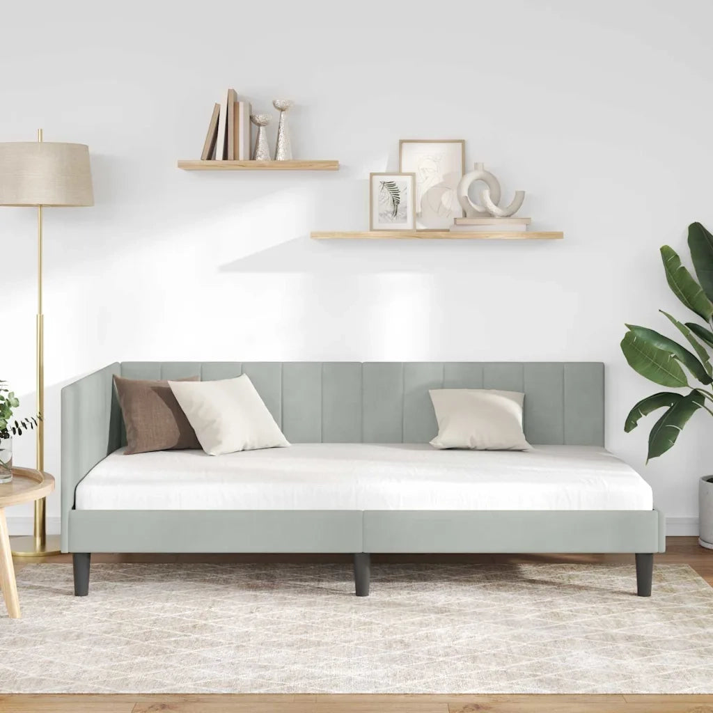Cornice del letto ad angolo Grigio chiaro 90 cm x 190 cm 42016338