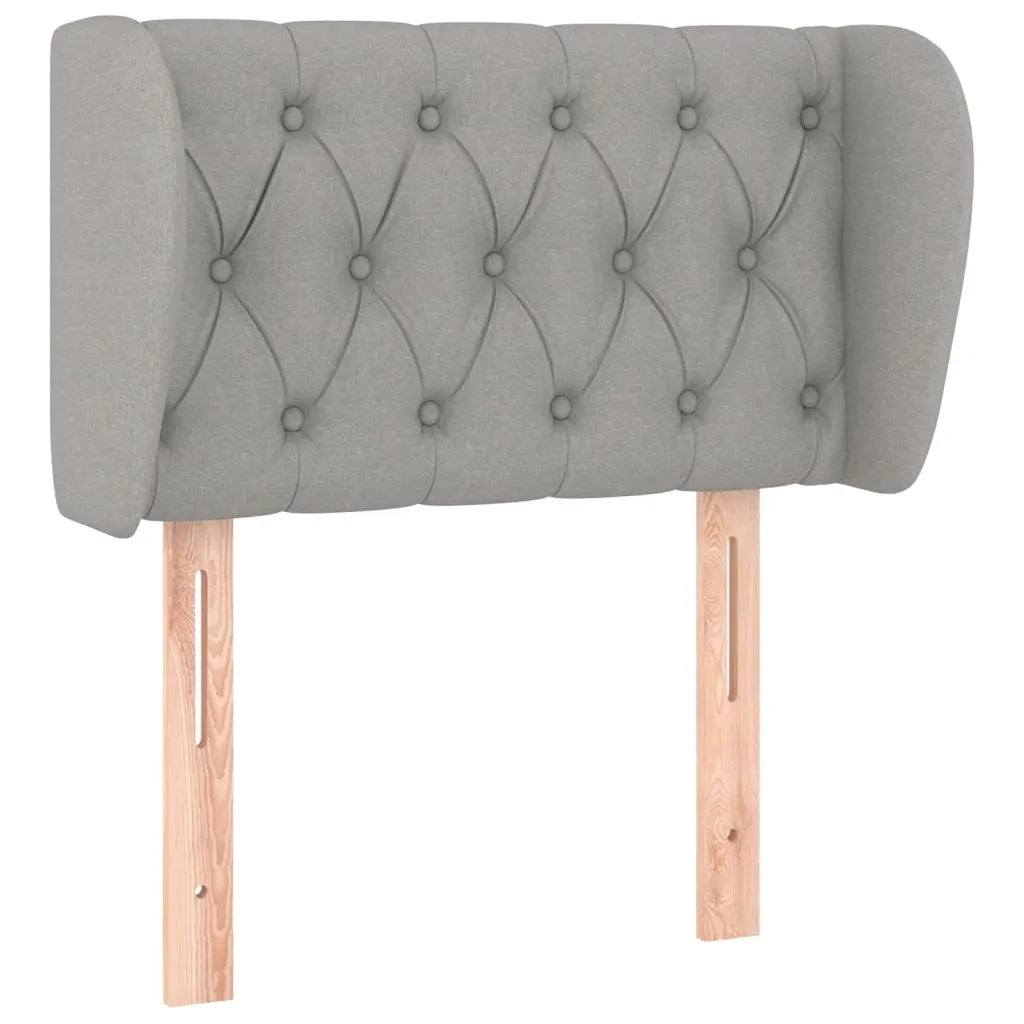 Testiera | Testata ad Orecchio Grigio Chiaro 83x23x78/88 cm in Tessuto