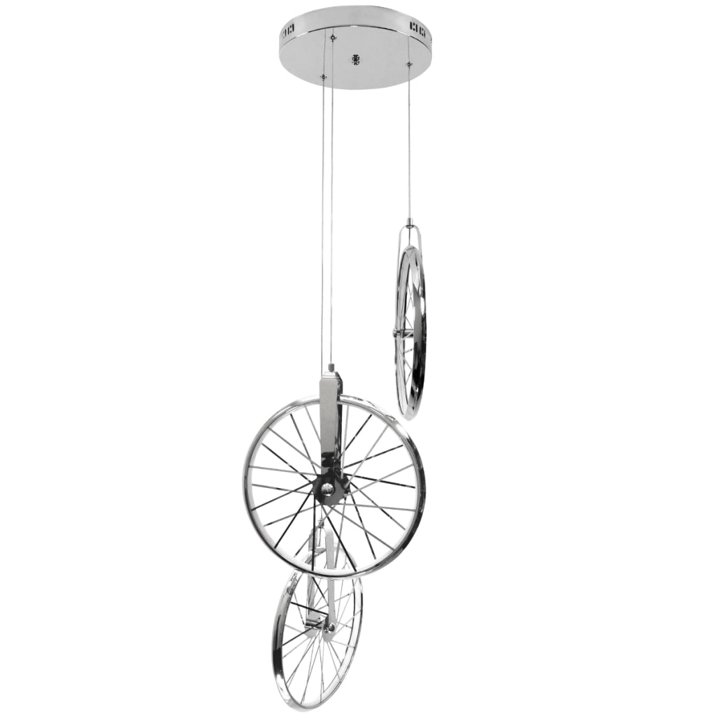Lampada a sospensione LED 33W cromo Ø36 Polux Bicykl