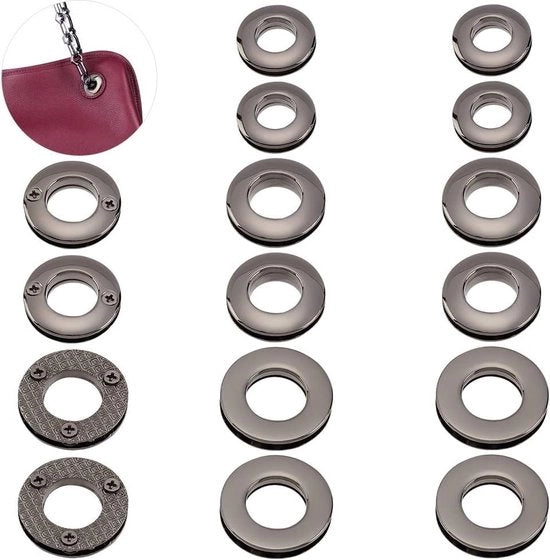 Levero di fissaggio per occhielli metallici 105-138-16 mm - tappo di passaggio rotondo - foro a goccia - connettore a lusca - borsa da lavoro - maniglia di tenda in pelle.