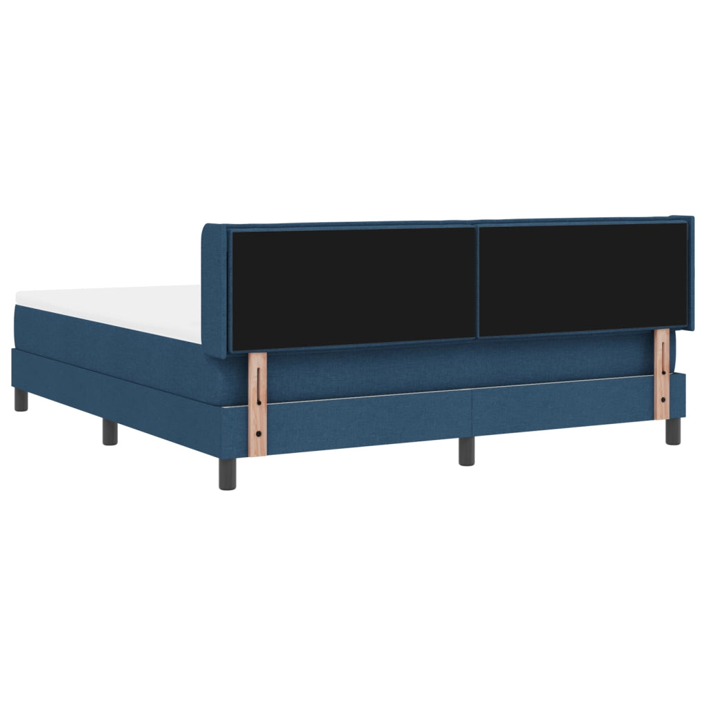 Letto Box Spring  con Materasso Blu 180x200 cm Tessuto