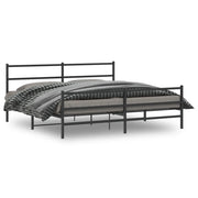 Giroletto con Testiera e Pediera Metallo Nero 183x213 cm 355388
