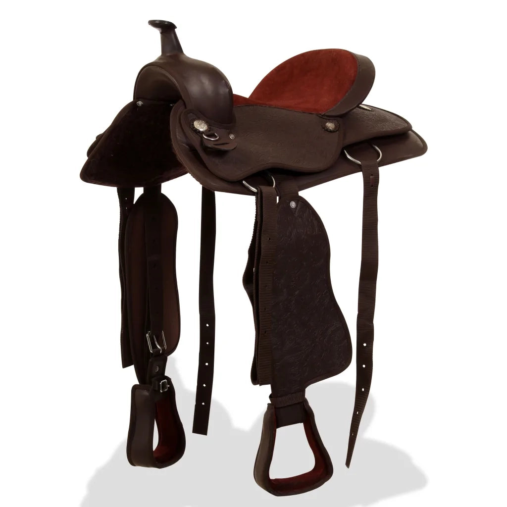 Sella Western Testiera e Pettorale in Vera Pelle 16" Marrone cod mxl 67374