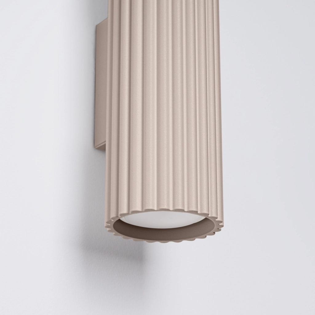 Applique moderna taupe tubo rigato 30cm su/giù 2xGU10