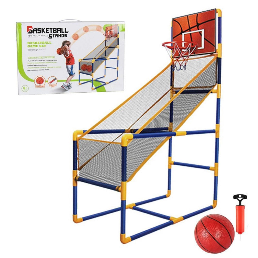Trade Shop - Canestro Basket Arcade Palla Canestro Sala Giochi Pallone Gonfiatore 140x89x46cm -