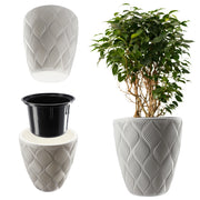 Vaso da fiori KADAX con inserto 42 cm, copertura per vaso da fiori in plastica alta
