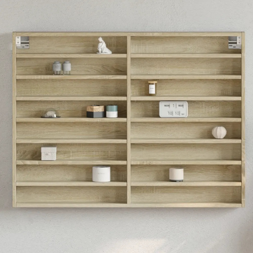 vidaXL Armadietto Vetrina Rovere Sonoma 100x8,5x75cm Legno Multistrato