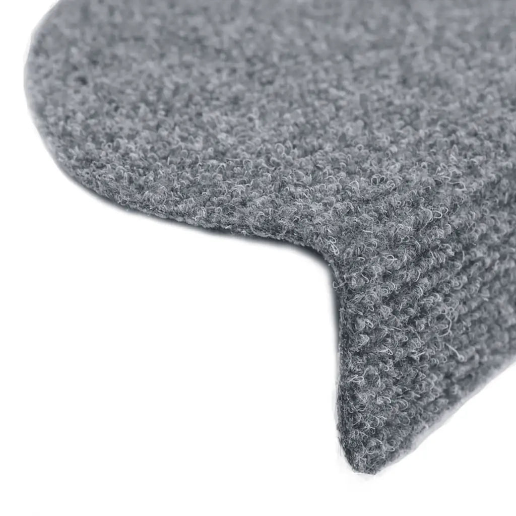 vidaXL Tappetini per scale autoadesivi 30 pz 65x21x4 cm Grigio chiaro Semicircolari Grandi