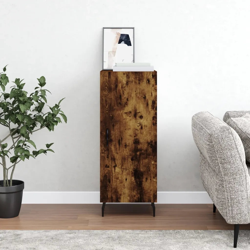 Credenza Rovere Fumo 34,5x34x90 cm in Legno Multistrato