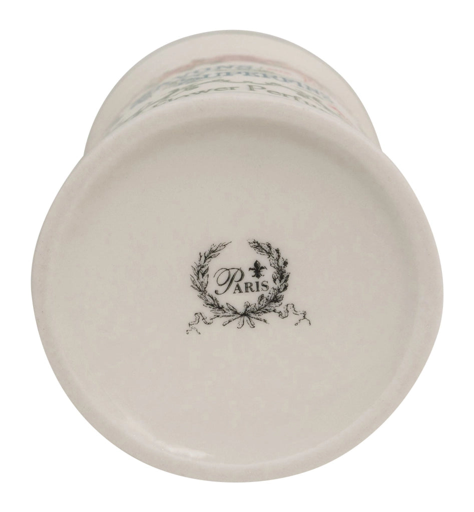 Biscottini Porta spazzolini in porcellana bianca decorata "Savons Superfines" L8,5xPR8,5xH11,5 cm