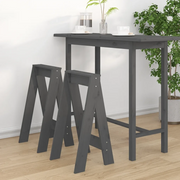 Sgabelli 2 pz grigio 40x40x75 cm in Legno Massello di Pino 823671