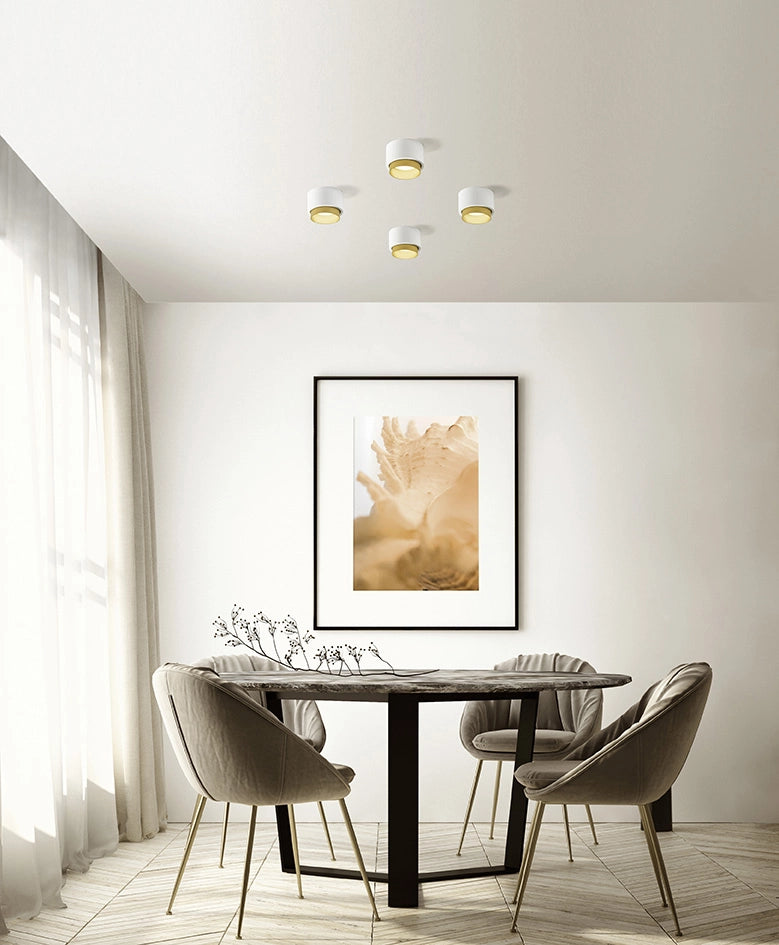 SYME lampada da Soffitto 1 Luce attacco GX53 Tonda ottone in gesso e alluminio d.9-11cm