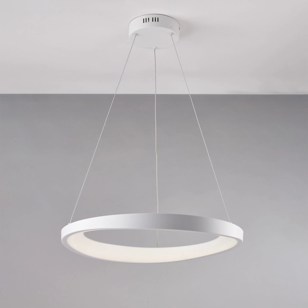 Sospensione Moderna Perth In Plastica Bianca Con Led Integrato 32W 4000K