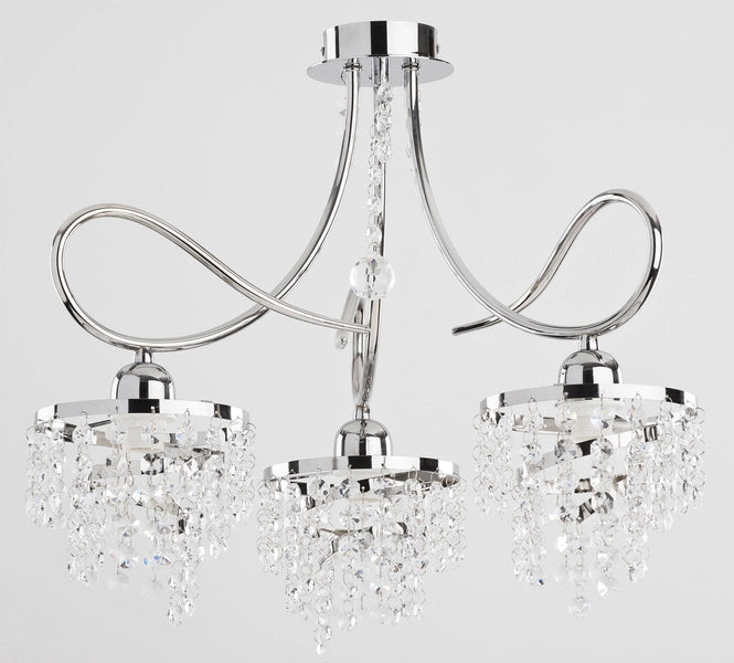 Lampadario DIANA glamour cristalli 3 luci E14 Alfa