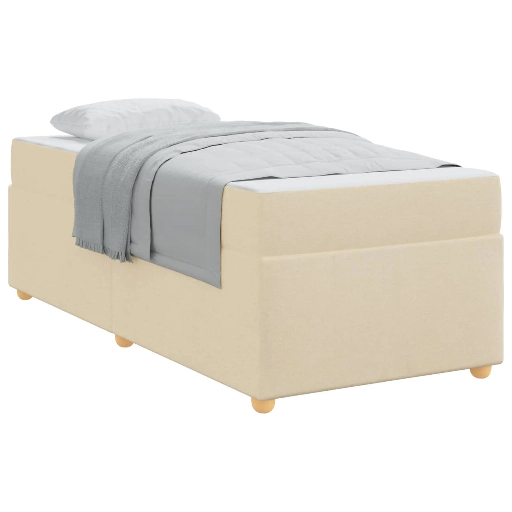 Struttura del letto con materasso Crema 90 x 190 cm Tessuto 3399326