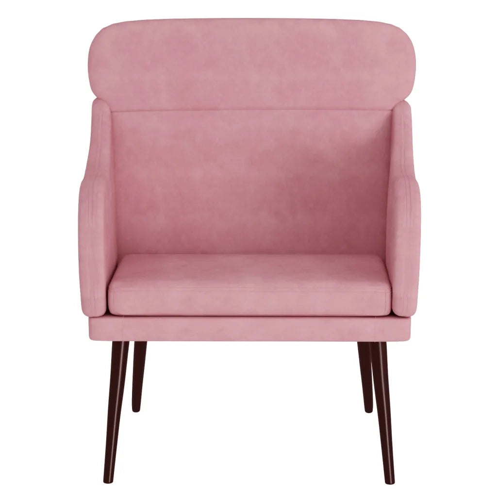 Poltrona | Sedia Relax Rosa 63x76x80 cm Velluto